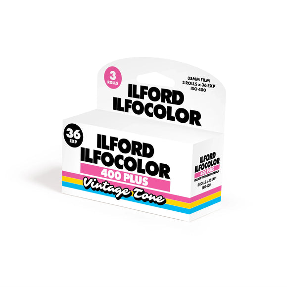 Ilford IlfoColor 400+ ISO Vintage Tone 35mm Colour Film 36 Exposure - Pack Of 3 Films