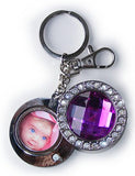Diamond Studded Purple Key Ring - Photo 30 Mm Diameter