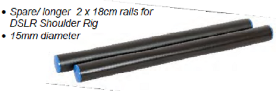 Glanz Spare 18Cm Rails (2 X 18Cm Rails, 15Mm Diameter