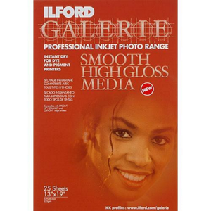 Ilford Galerie Smooth High Gloss Media 235Gsm 13"X19" A3+ 25 Sheets