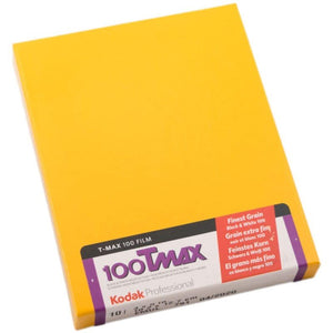 Kodak T-Max 100 B&W Negative Sheet Film (4" X 5", 10 Sheets)