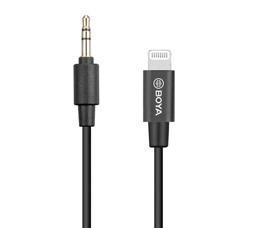 Boya By-K1 3.5Mm Male Trrs To Male Lightning Adapter Cable 20Cm Length