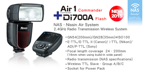 Nissin Di700 Flash+ Air1 Commander For Canon Cameras