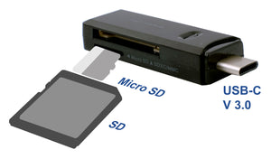 Usb-C 3.0 Sd + Micro Sd Combo Card Reader