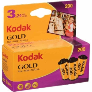 Kodak Gold 200asa Color Negative Film (35mm Roll Film 24 Exposures 3 Pack)
